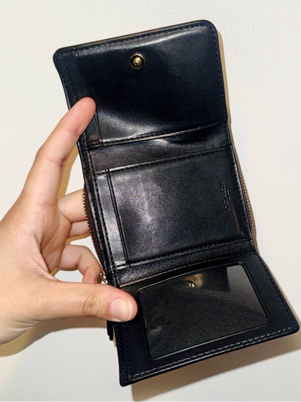 Coach Canvas/Leather Signature Wallet Brown/Black With Signature Logo - Picture 3 of 4
